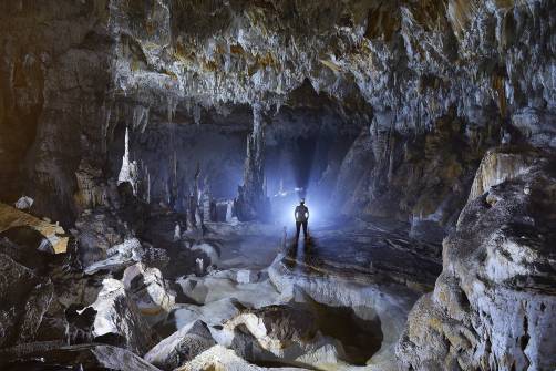 Un réseau fossile dans la grotte de Tham Pha Yem